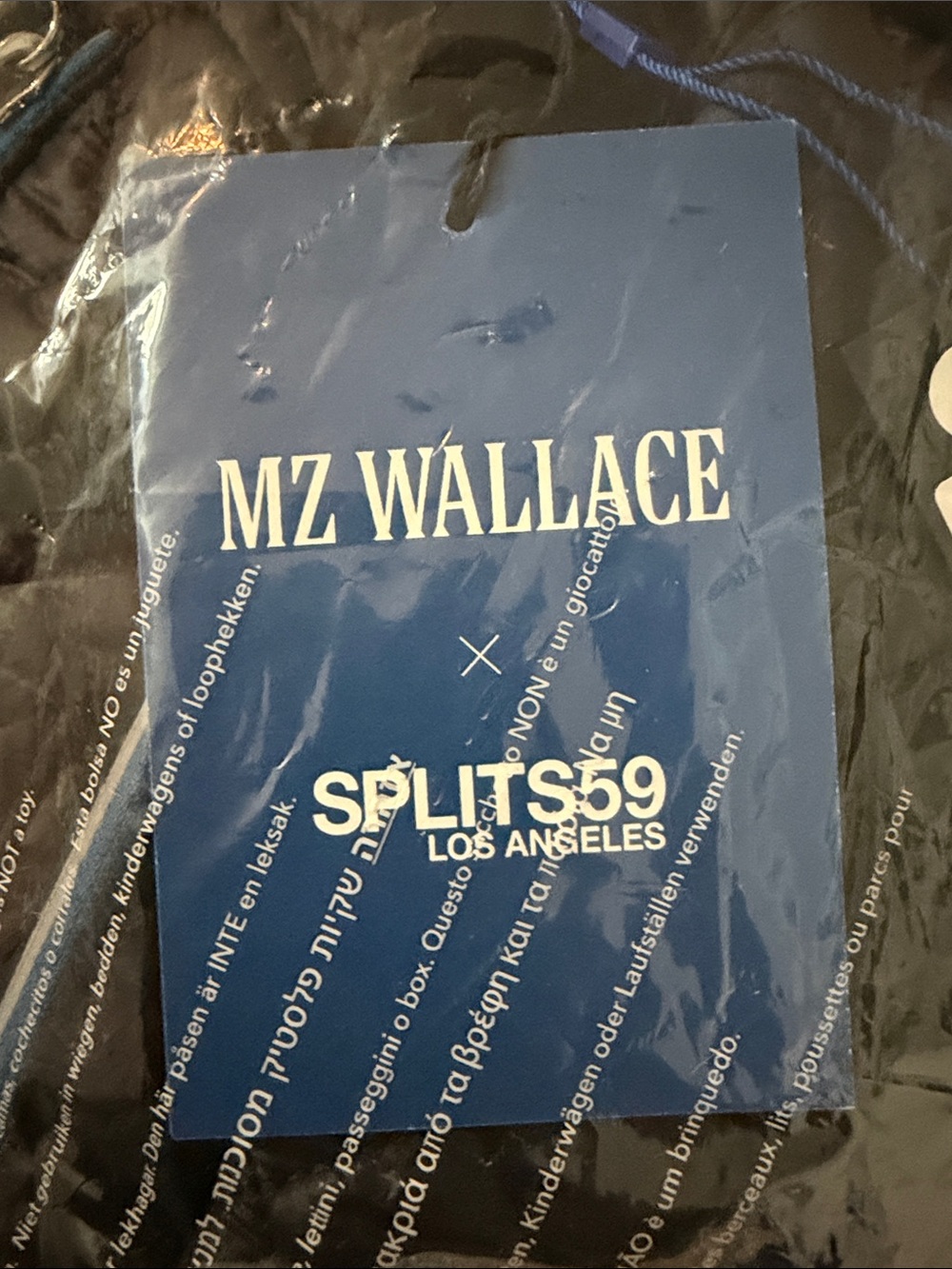 MZ Wallace x Splits 59 Black Quilted Duffle with Classic Blue Trim - Picture 3 of 3